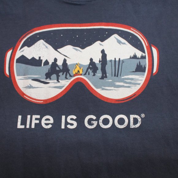 Life Is Good Men's crusher long sleeve Ski Goggle Landscape t shirt size XXL - Picture 4 of 7